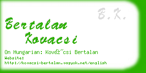 bertalan kovacsi business card